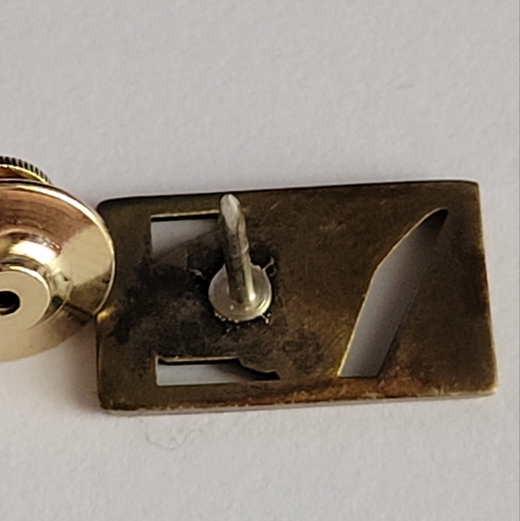 NWT Vintage State of Maine service pin 35 year lapel tack gold tone - Picture 5 of 9